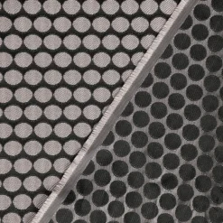 Dekostoff Double Face Jacquard Punkte schwarz silbergrau 1,50m Breite