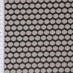 Dekostoff Double Face Jacquard Punkte schwarz silbergrau 1,50m Breite