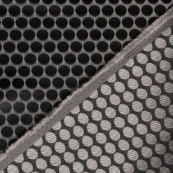Dekostoff Double Face Jacquard Punkte schwarz silbergrau 1,50m Breite
