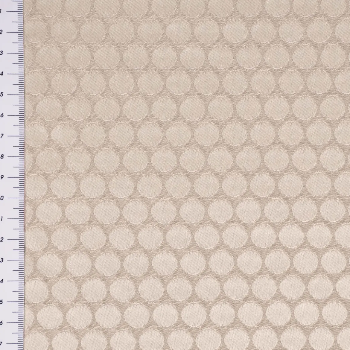 Dekostoff Double Face Jacquard Punkte beige 1,50m Breite