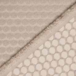 Dekostoff Double Face Jacquard Punkte beige 1,50m Breite