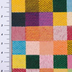 Dekostoff Doubleface Wendestoff Jacquard Kästchen Pixel bunt 1,4m Breite