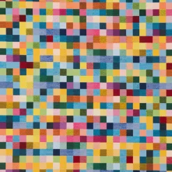 Dekostoff Doubleface Wendestoff Jacquard Kästchen Pixel bunt 1,4m Breite