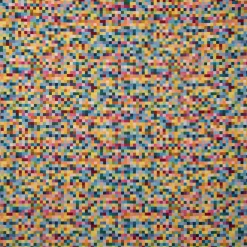 Dekostoff Doubleface Wendestoff Jacquard Kästchen Pixel bunt 1,4m Breite