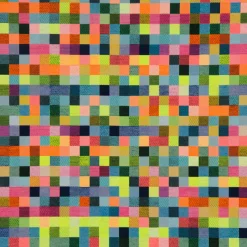 Dekostoff Doubleface Wendestoff Jacquard Kästchen Pixel Neon Farben bunt 1,4m Breite