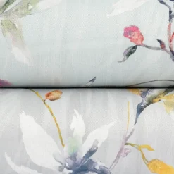 Dekostoff Druckstoff Strukturoptik Aquarell Blumen Blüten mint 1,50m Breite