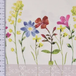 Dekostoff Gardinenstoff Blumen Streifen Spitze ecru bunt 160cm Breite