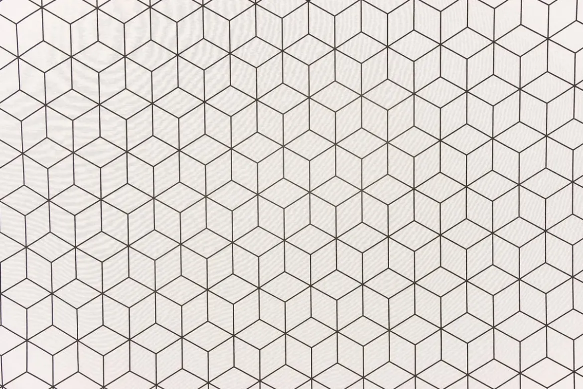 Dekostoff Geometrisches Muster cremeweiß schwarz 138cm