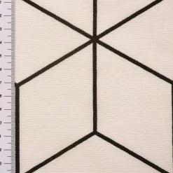 Dekostoff Geometrisches Muster cremeweiß schwarz 138cm