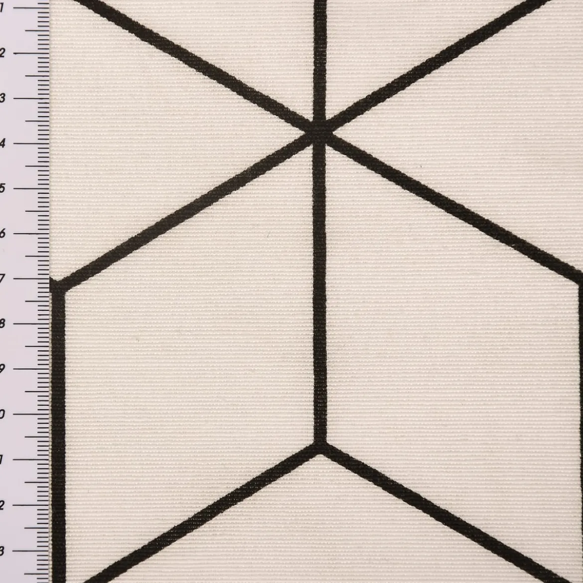 Dekostoff Geometrisches Muster cremeweiß schwarz 138cm
