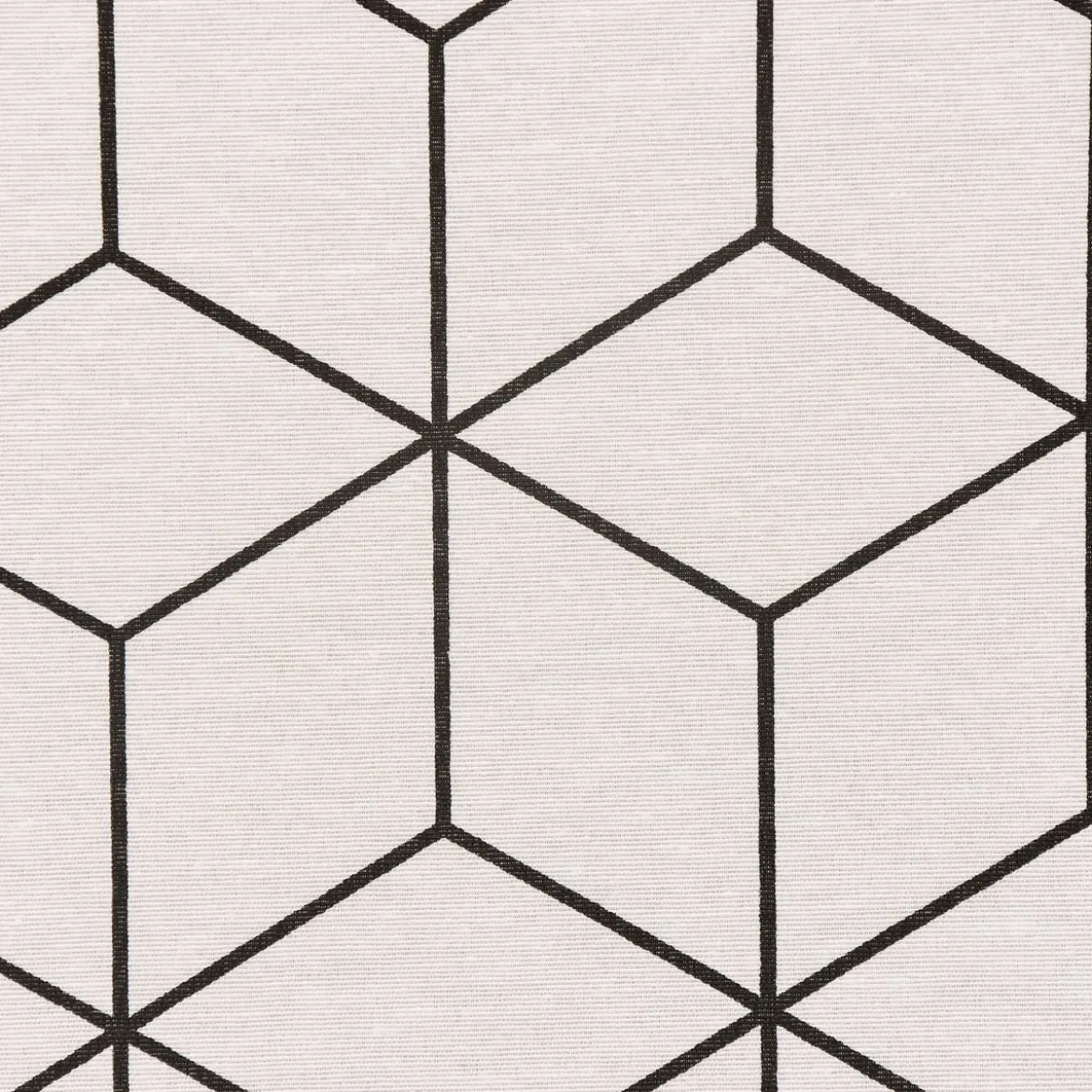 Dekostoff Geometrisches Muster cremeweiß schwarz 138cm