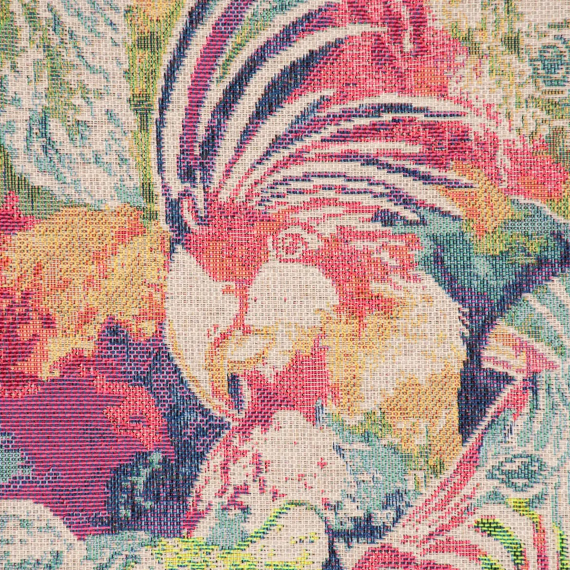 Dekostoff Gobelin Premium Expressionist Jungle Collage Wildtiere beige bunt 1,4m Breite