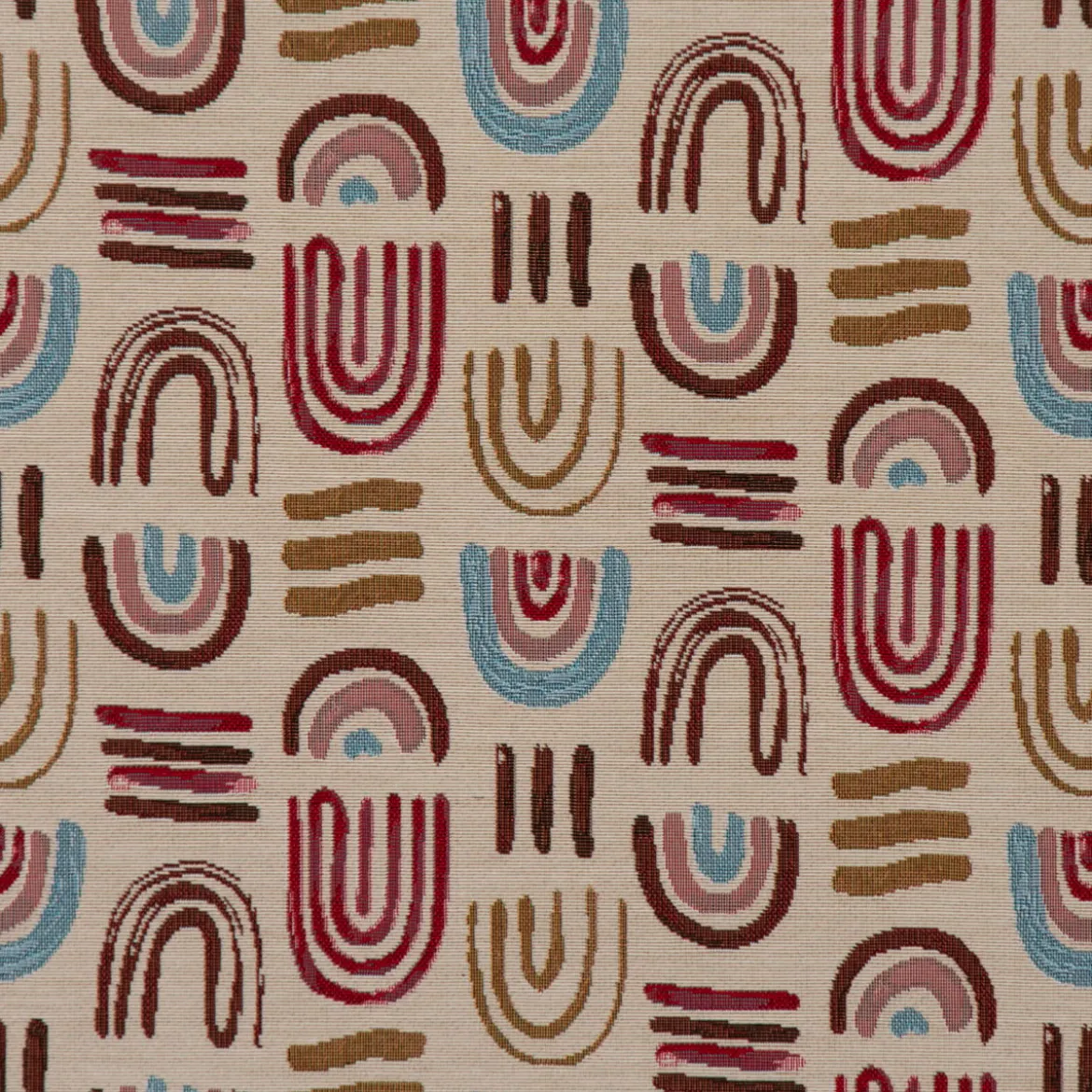 Dekostoff Gobelin Premium Regenbogen beige blau rot 1,4m Breite