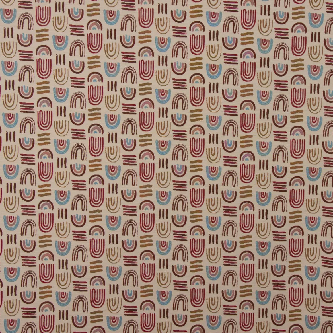 Dekostoff Gobelin Premium Regenbogen beige blau rot 1,4m Breite