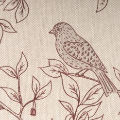 Dekostoff Halbpanama Branch Bird Song Vögel Blätterzweige natur braun 1,4m Breite