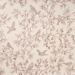 Dekostoff Halbpanama Branch Bird Song Vögel Blätterzweige natur braun 1,4m Breite