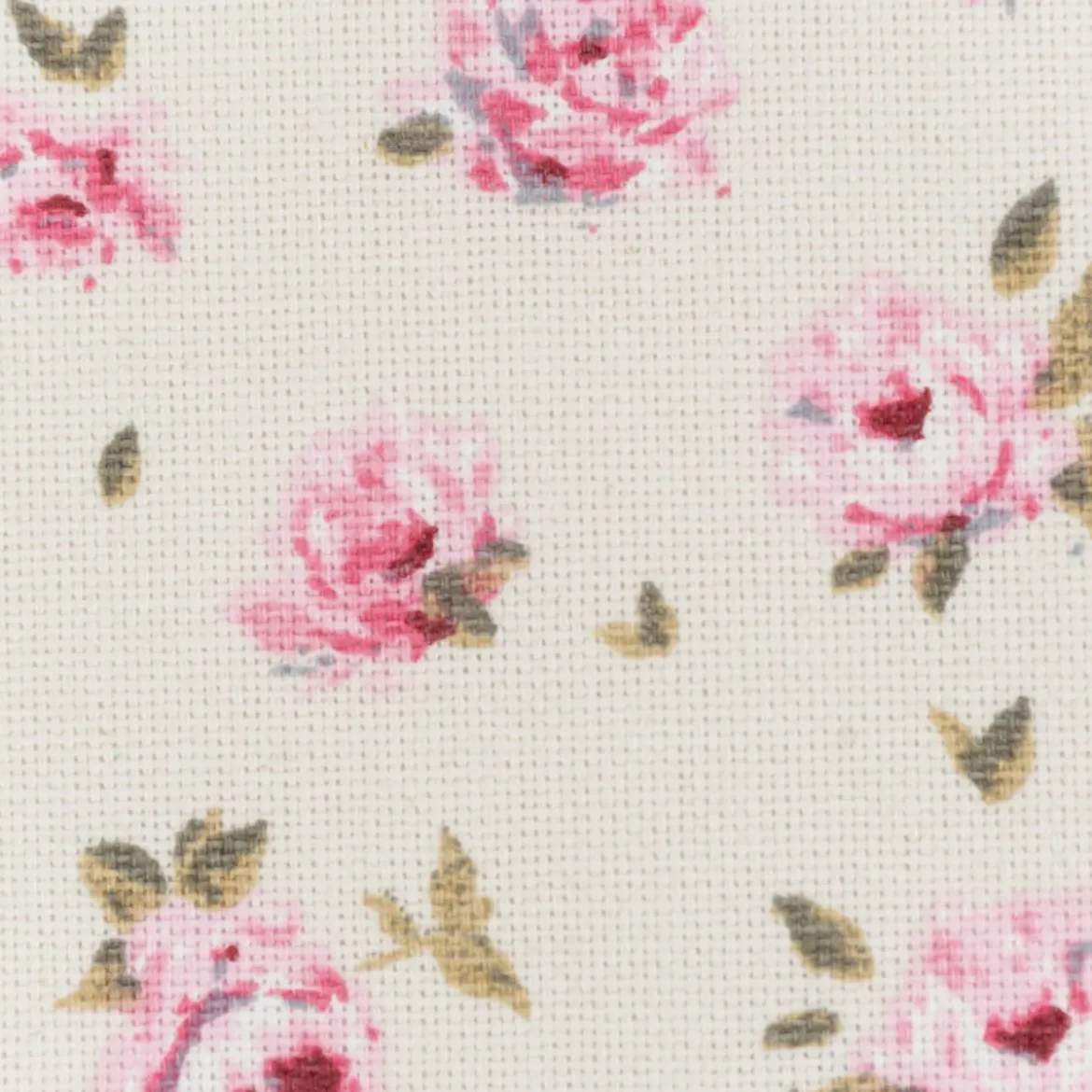 Dekostoff Halbpanama Classic Little Rose Allover Rosenblüten ecru rosa 1,40m Breite