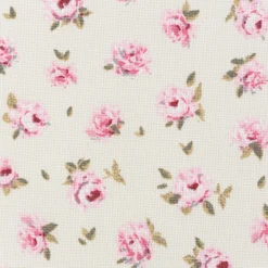 Dekostoff Halbpanama Classic Little Rose Allover Rosenblüten ecru rosa 1,40m Breite
