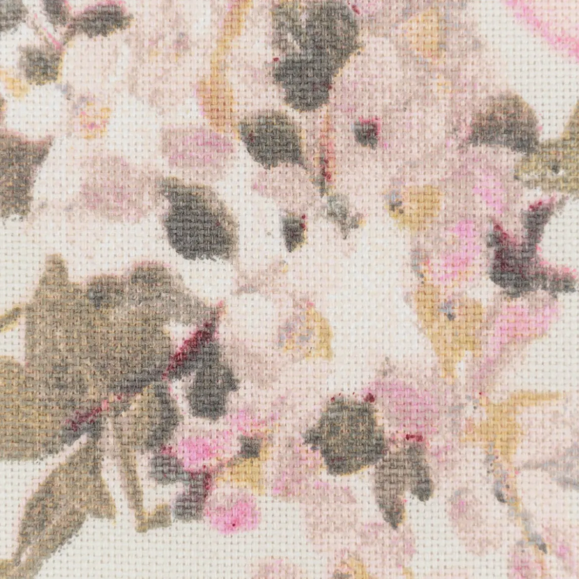 Dekostoff Halbpanama Classic Painted Rose Rosen ecru rosa 1,40m Breite