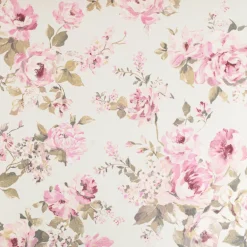 Dekostoff Halbpanama Classic Painted Rose Rosen ecru rosa 1,40m Breite