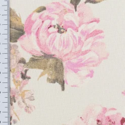 Dekostoff Halbpanama Classic Painted Rose Rosen ecru rosa 1,40m Breite