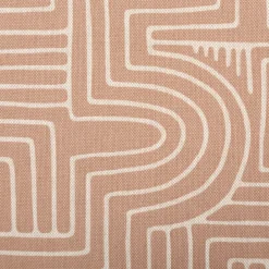 Dekostoff Halbpanama Curve Maze Line braun 1,4m Breite