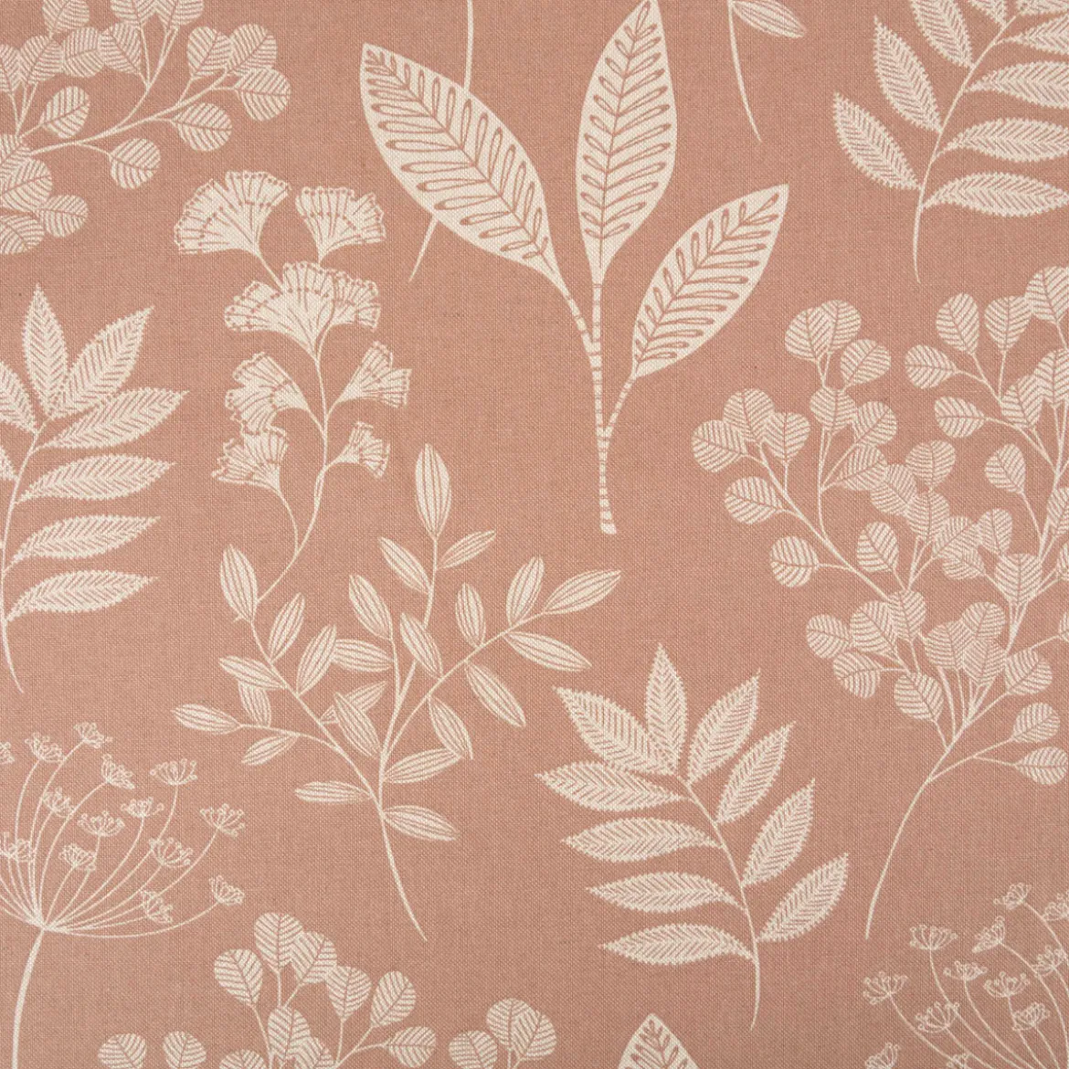 Dekostoff Halbpanama Delicate Flora Branch Gräser Blätter braun 1,4m Breite