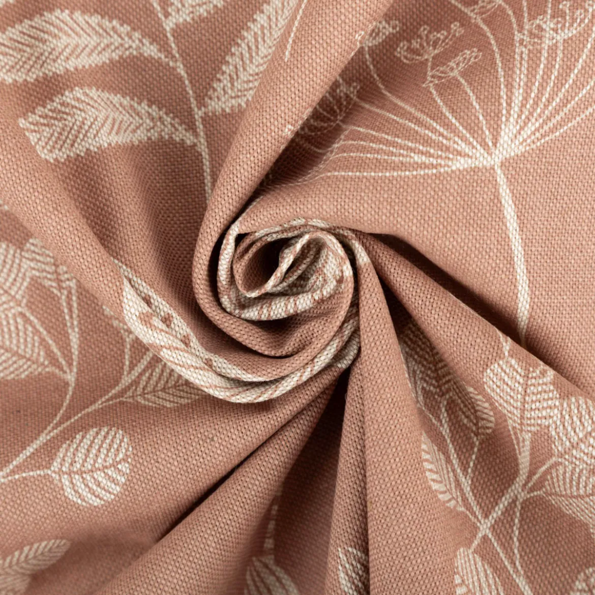 Dekostoff Halbpanama Delicate Flora Branch Gräser Blätter braun 1,4m Breite