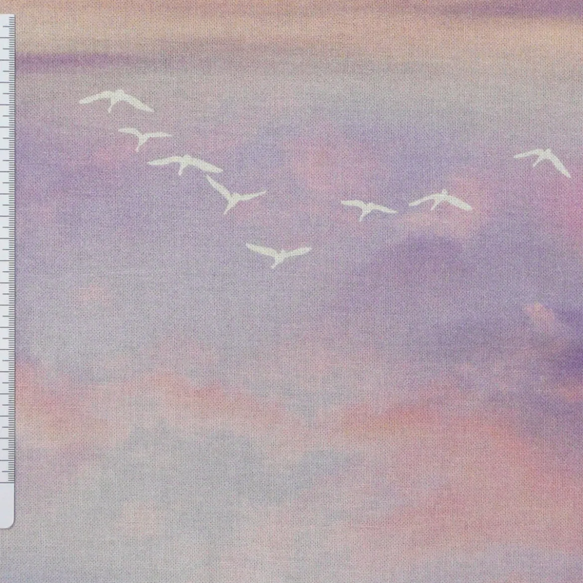 Dekostoff Halbpanama Digitaldruck Sommer Festival Vögel Himmel pastell 1,40m breit