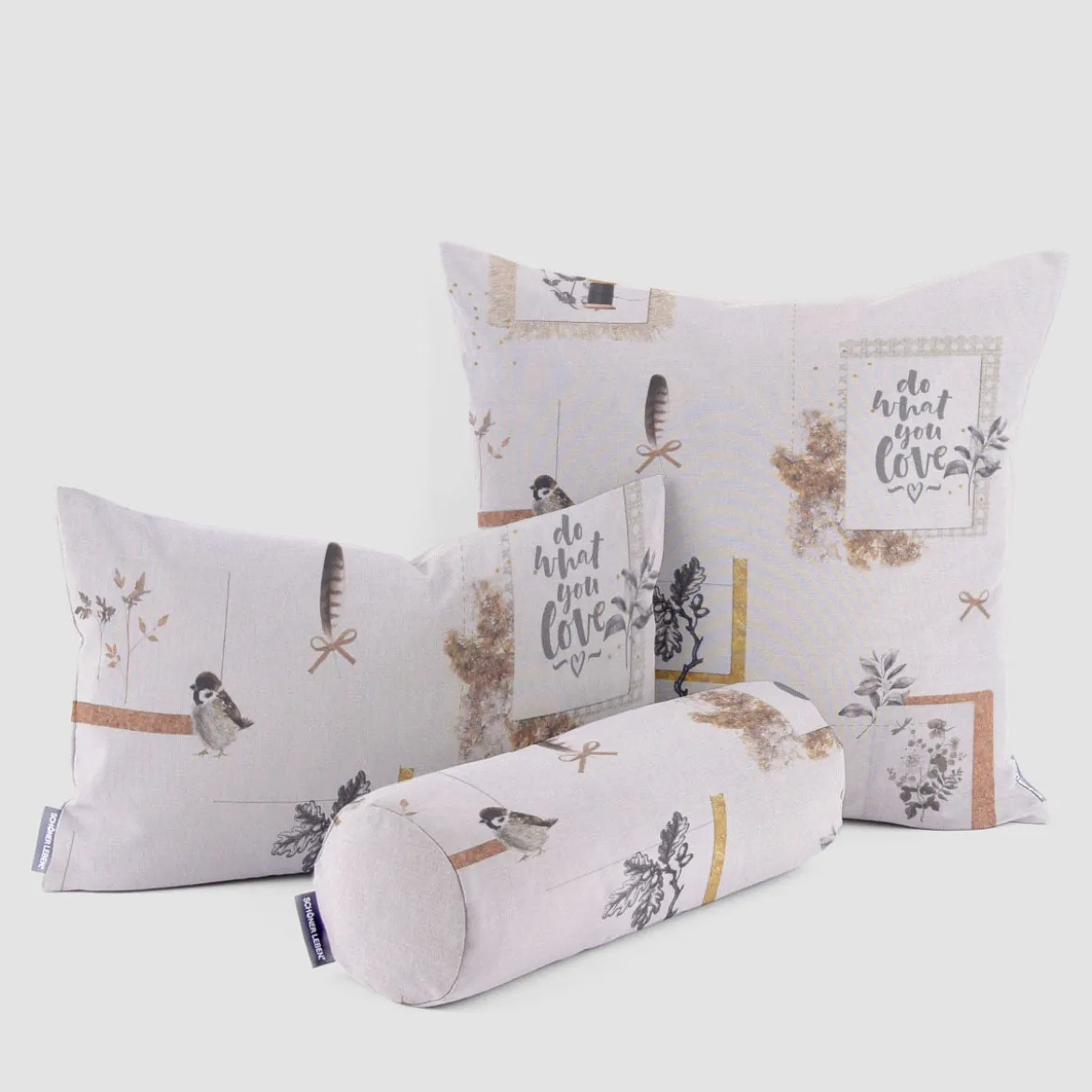 Dekostoff Halbpanama Digitaldruck Lebensweisheiten beige 140cm Breite