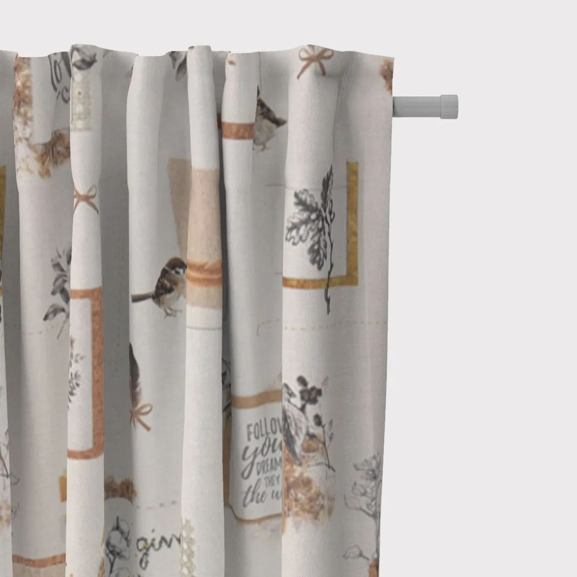 Dekostoff Halbpanama Digitaldruck Lebensweisheiten beige 140cm Breite