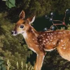 Dekostoff Halbpanama Digitaldruck Woodland Creatures Waldtiere grün 1,40m Breite
