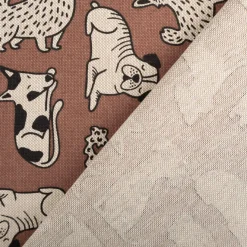 Dekostoff Halbpanama Dog Wildlife Art Hunde braun 1,4m Breite