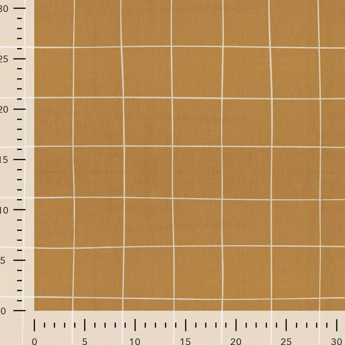 Dekostoff Halbpanama Freehand Grid Lines Gitterlinien Karo senfgelb 1,40m Breite