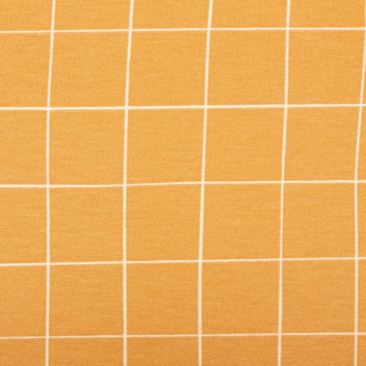 Dekostoff Halbpanama Freehand Grid Lines Gitterlinien Karo senfgelb 1,40m Breite