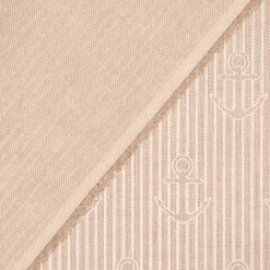 Dekostoff Halbpanama Iconic Anchor Stripe Anker Streifen natur weiß 1,40m Breite