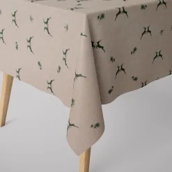 Dekostoff Halbpanama Leinenlook Hirsch Edelweiß Digitaldruck natur grün 1,40m