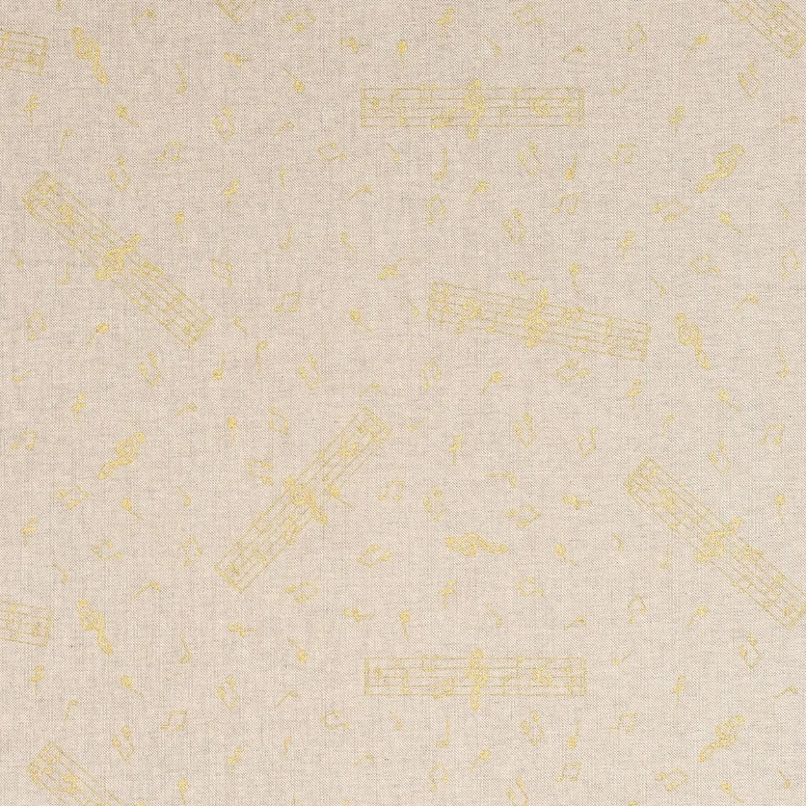Dekostoff Halbpanama Leinenlook Noten natur gold 1,40m Breite