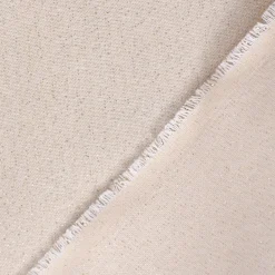 Dekostoff Halbpanama Leinenlook Lurexeffekte Glamour uni creme goldfarbig 1,40m Breite