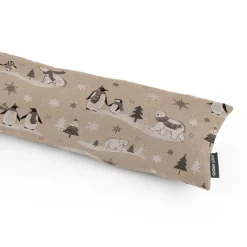 Dekostoff Halbpanama Leinenlook Frozen Polar World Pinguine Eisbären natur grau weiß 1,40m Breite