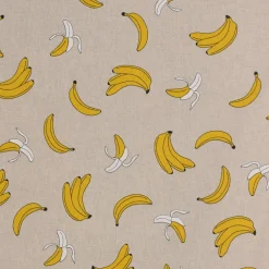 Dekostoff Halbpanama Leinenlook Bananen natur gelb 1,40m Breite