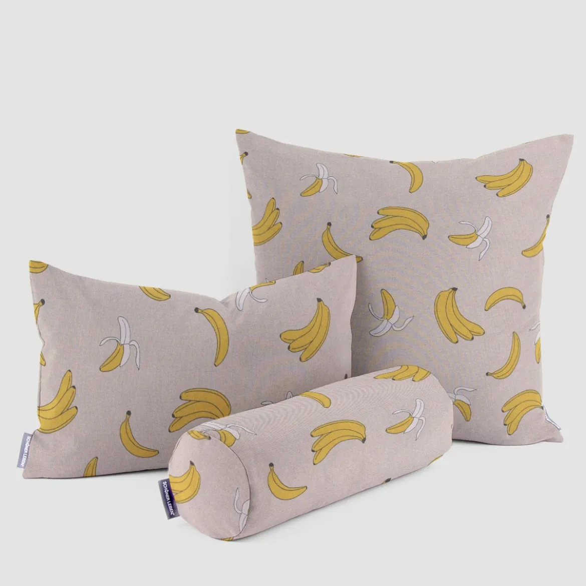 Dekostoff Halbpanama Leinenlook Bananen natur gelb 1,40m Breite