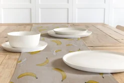 Dekostoff Halbpanama Leinenlook Bananen natur gelb 1,40m Breite