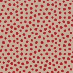 Dekostoff Halbpanama Leinenlook Poppy Flower Mohnblüten Allover natur rot 1,40m Breite