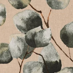 Dekostoff Halbpanama Leinenlook Eukalyptus Leaves Eukalyptusblätter natur grün 1,40m Breite