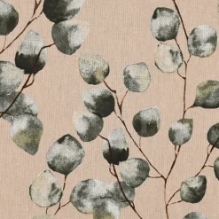 Dekostoff Halbpanama Leinenlook Eukalyptus Leaves Eukalyptusblätter natur grün 1,40m Breite