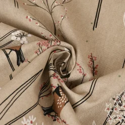 Dekostoff Halbpanama Leinenlook Soft Branch Blüten Gräser Vögel natur rosa 1,40m Breite