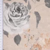 Dekostoff Halbpanama Leinenoptik Romantic Flower Rosen beige grau 140cm Breite
