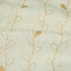 Dekostoff Halbpanama Leinenlook Metallic Blätterranken mintgrün goldfarbig 1,40m Breite