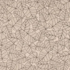 Dekostoff Halbpanama Leinenlook Bush Leaf Blätter abstrakt natur schwarz 1,40m Breite